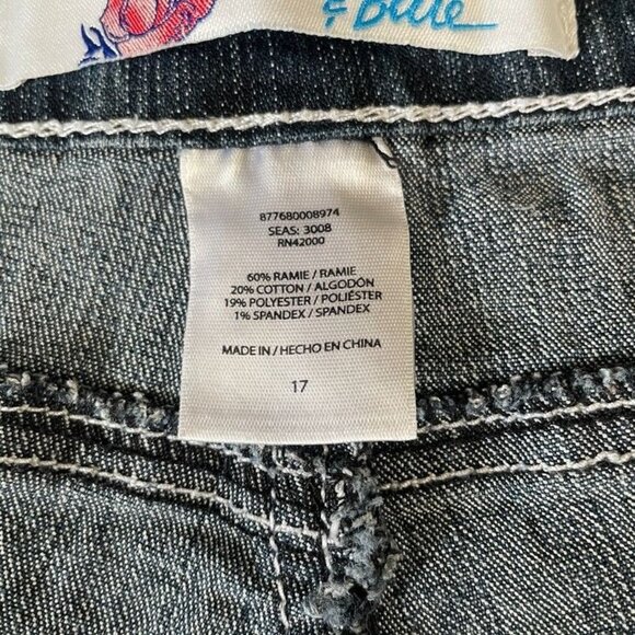 Piper And Blue Capri Jeans Size 17 Butterfly Floral Embroidered Boho Y2K - Picture 3 of 11